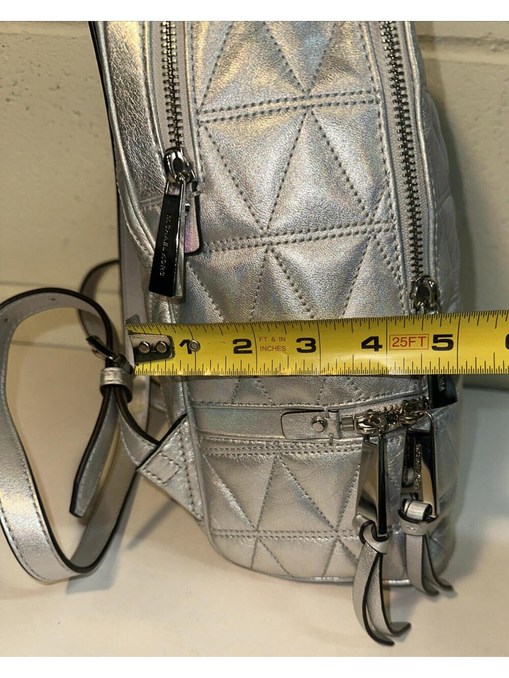 Michael Kors Rhea Medium Quilted Leather Backpack Purse MK Logo Bag - Picture 4 of 10